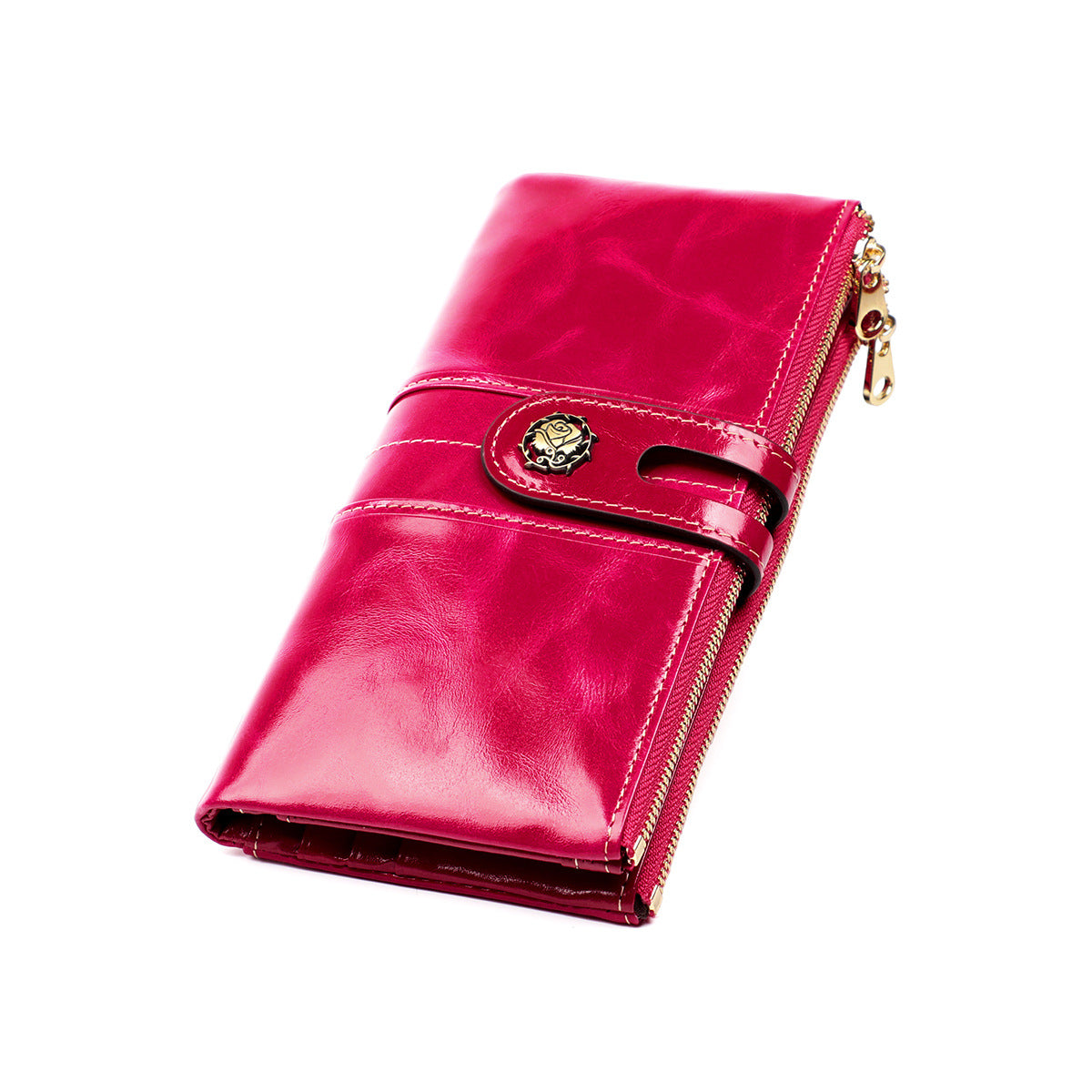 Women's Leather High-grade Long Cowhide Clutch Zipper Ladies Wallets