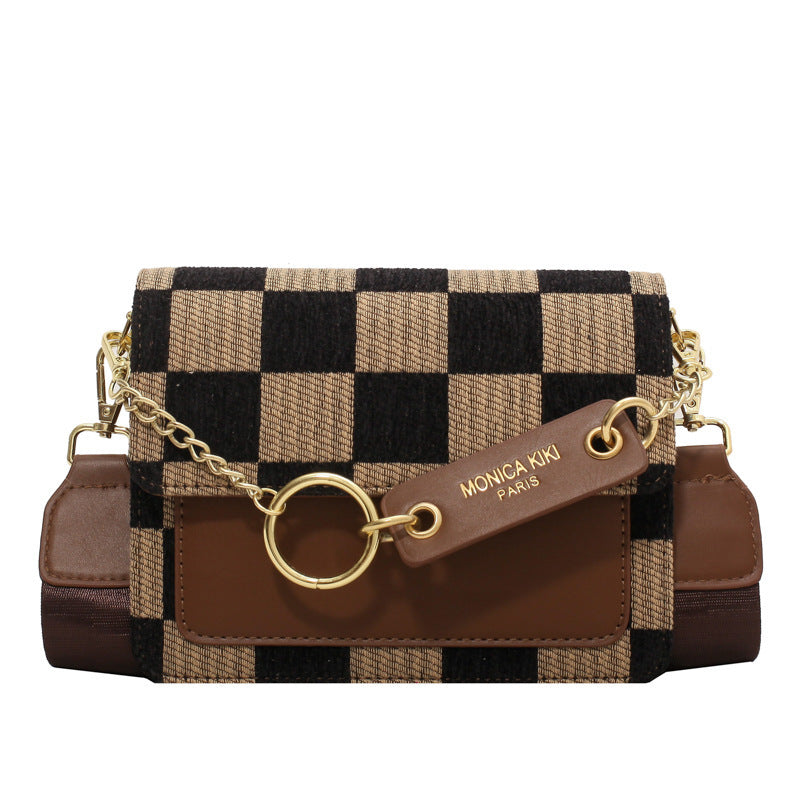 Women's High-grade Exquisite Fashion Chessboard Plaid Niche Shoulder Bags