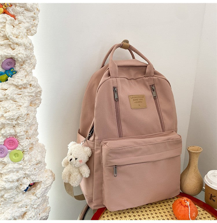 Solid Color Portable Street Leisure Female Backpacks