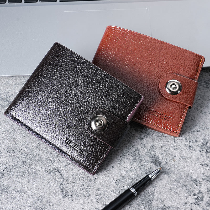 Men's Snap Short Zipper Can Hold License Men's Wallets