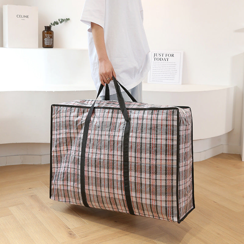 Woven Large Capacity Clothing Cotton Quilt Buggy Plaid Oxford Travel Bags