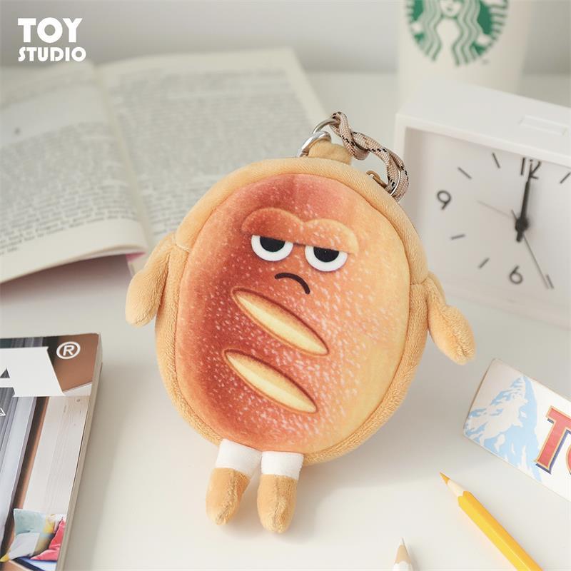 Expression Toast Bread Cartoon Cute Couple Coin Purses