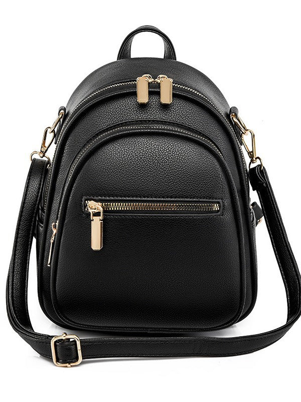 Women's Texture Soft Leather Trendy Fashion Western Backpacks