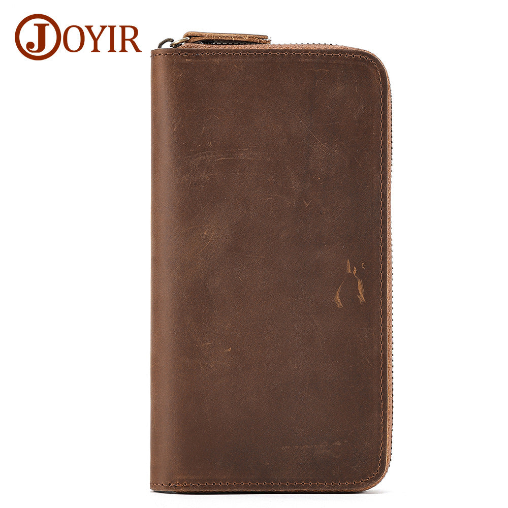 Men's Horse Leather Genuine Fashion Retro Long Men's Wallets