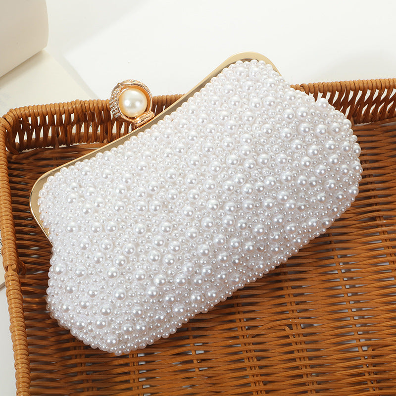 Women's Pearl Embroidery Dinner Portable Banquet Beaded Evening Bags