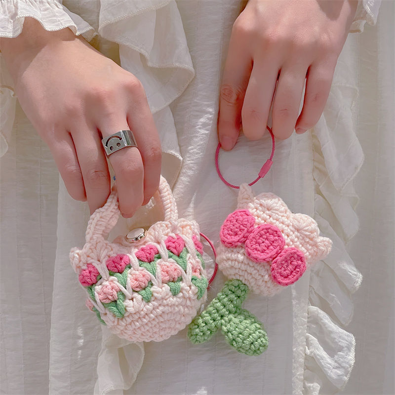 Earphone Finished General Tulip Hand-woven Knitted Coin Purses