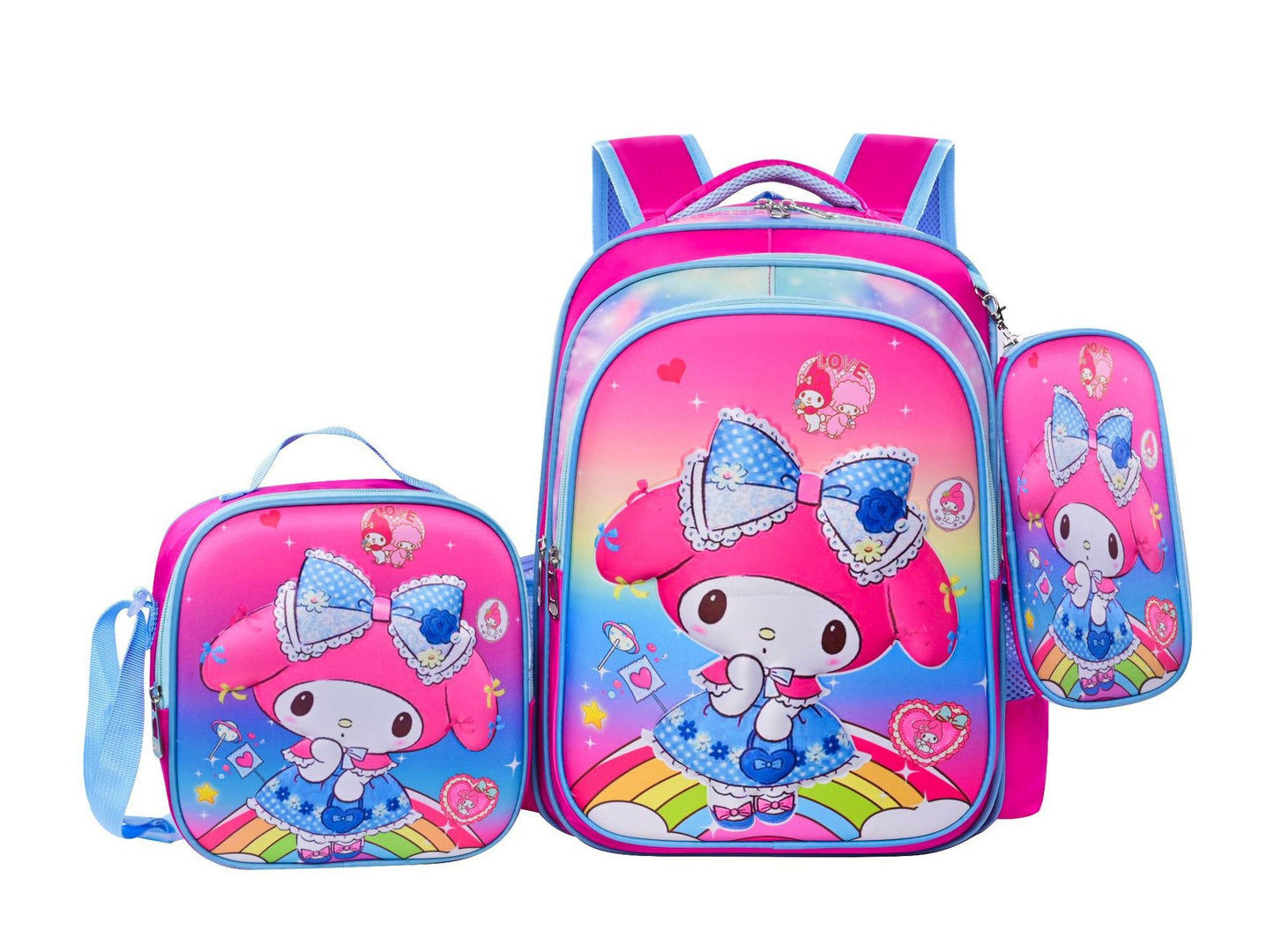 Children's With Light Cartoon Six-wheel Two-wheel Ladder Elementary School Students' Schoolbags