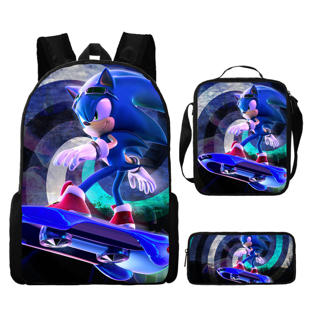 Sonic Primary Three-piece Set Cartoon Animation Bags