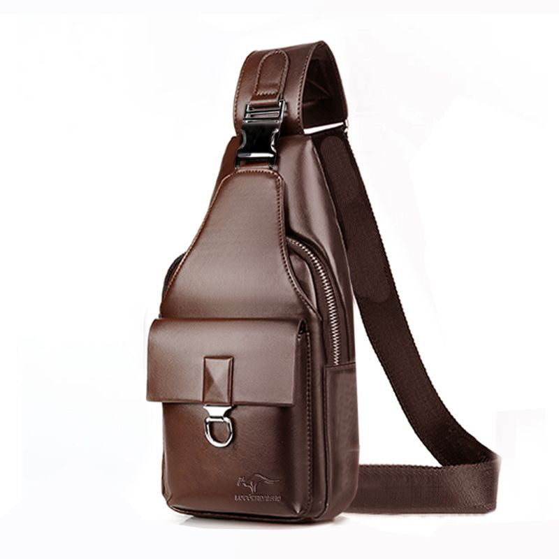 Men's Charging With Fashion Leather Waterproof Men's Chest Bags