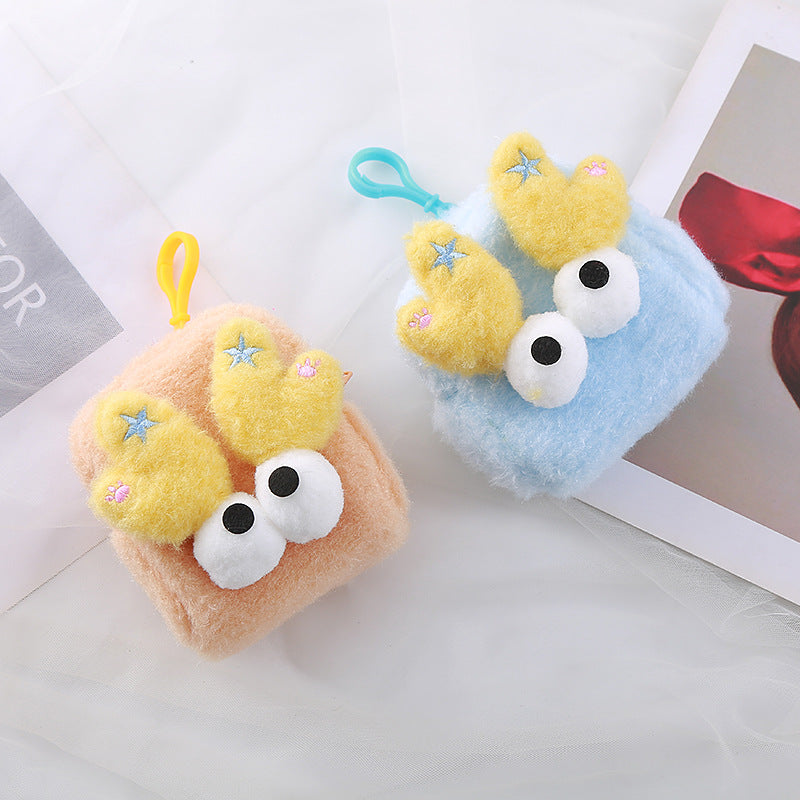 Fashion Big Stereo Eyes Small Plush Candy Color Coin Purses