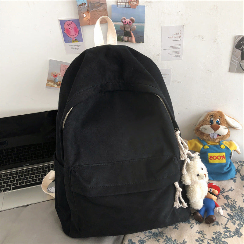 Style Fresh Campus Simple Canvas Female Backpacks