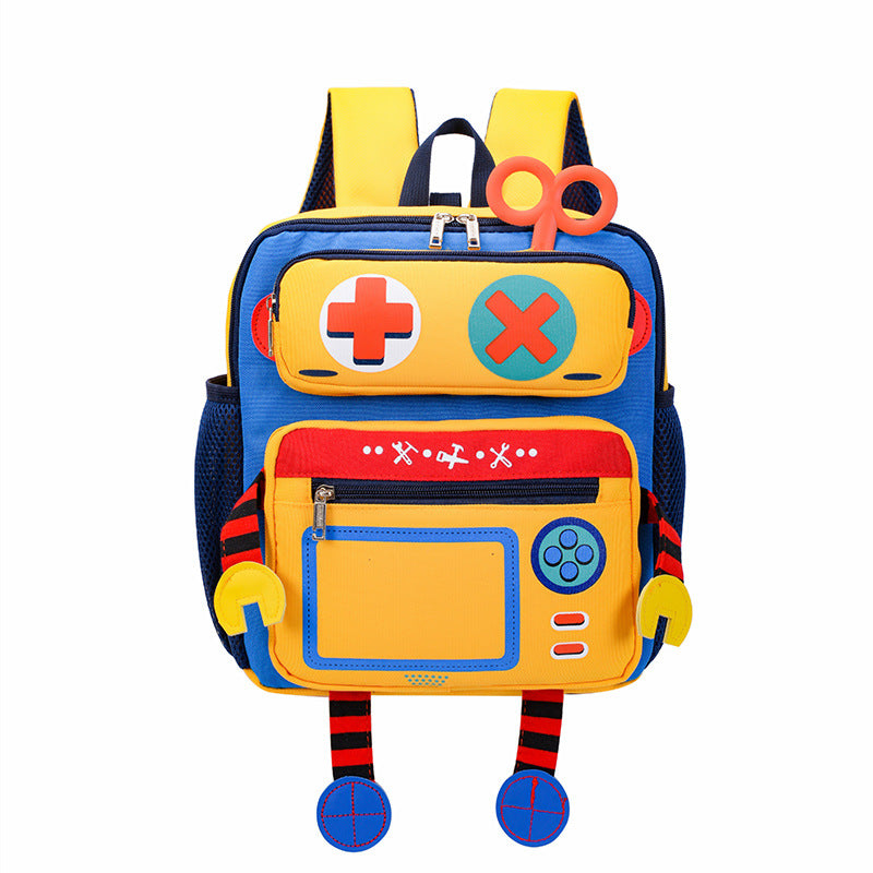 Robot de dessin animé pour enfants, petite classe, sacs d'école de maternelle intermédiaire avancé