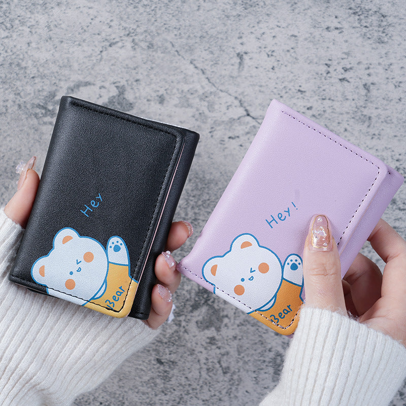 Women's Small Cute Three Short Folding Mini Ladies Wallets