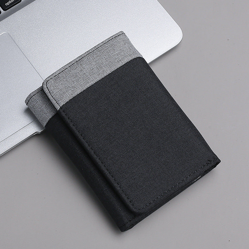 Men's Canvas Short Small Simple Contrast Color Men's Wallets