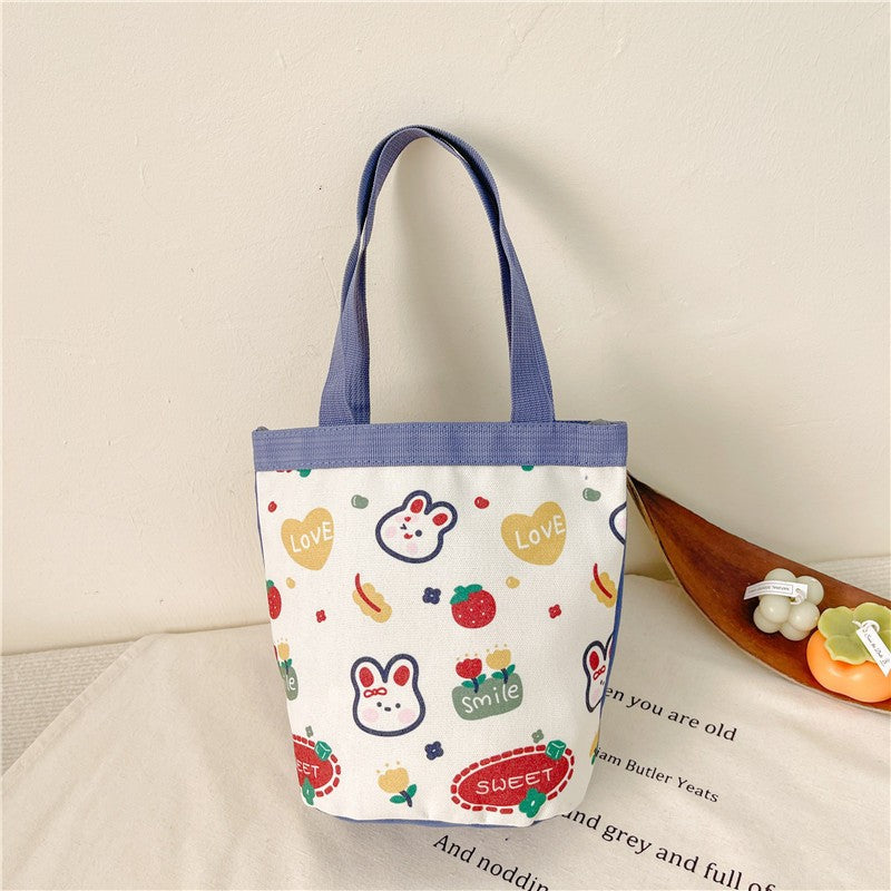 Bucket Portable Canvas Korean Style Heart Mummy Children's Shoulder Bags