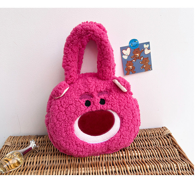 Porte-monnaie en peluche ours fraise série Pine, porte-monnaie pour enfants