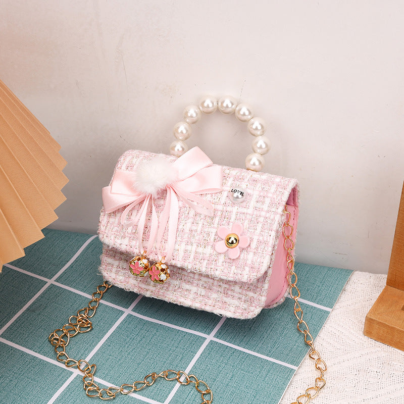 Children's Cute Small Woolen Fashionable Princess National Children's Shoulder Bags