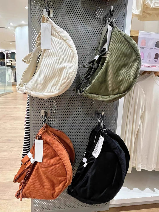 Sacs polyvalents Dumpling en velours côtelé pour femmes, hommes et cabines d'essayage