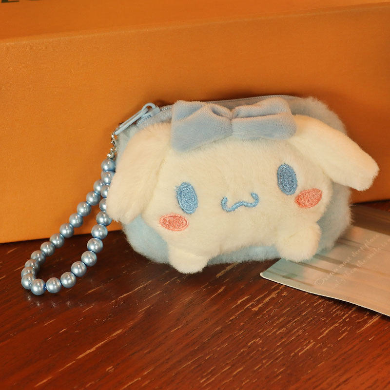 Plush White Dog Earphone Cartoon Cute Coin Purses