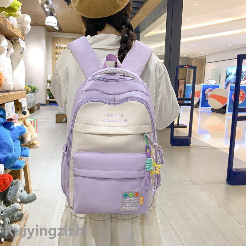 Korean Good-looking Junior High Primary Color Backpacks