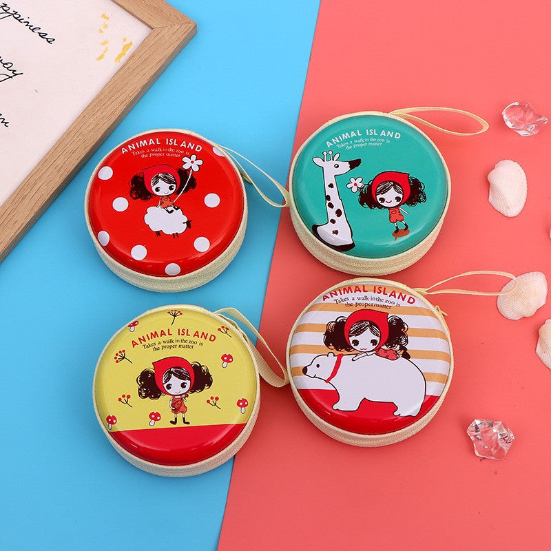 Mini Round Zipper Rabbit Storage Earphone Purses