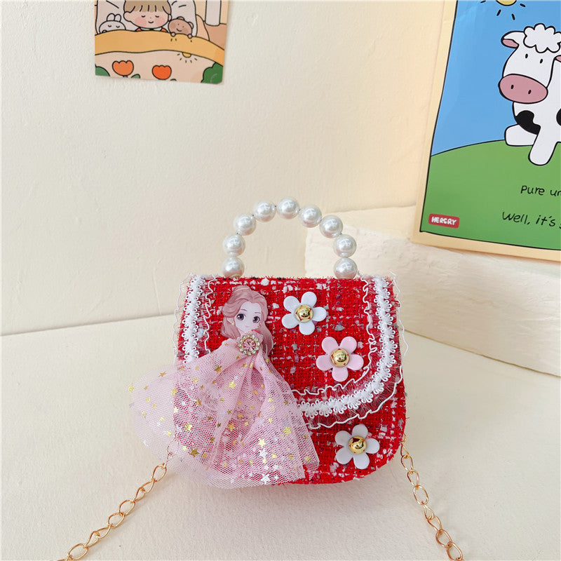 Children's Cute Small Woolen Fashionable Princess National Children's Shoulder Bags