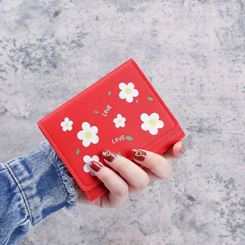 Style Han Elements Short Junior High Small Simple Multifunctional Ladies Wallets