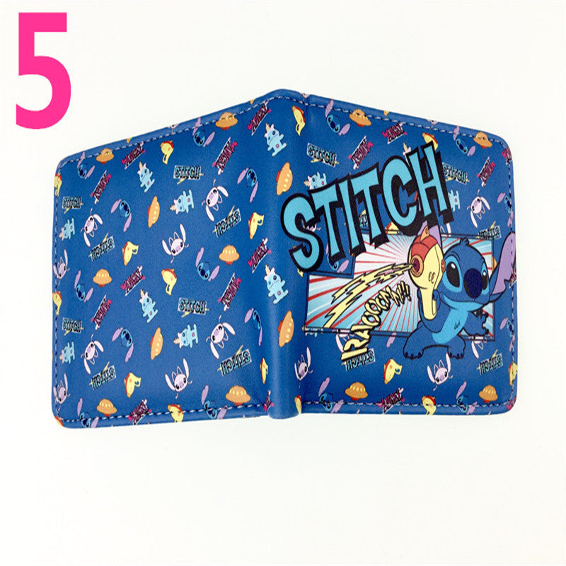 Cute Cartoon Stitch Short Anime Blue Long Coin Purses