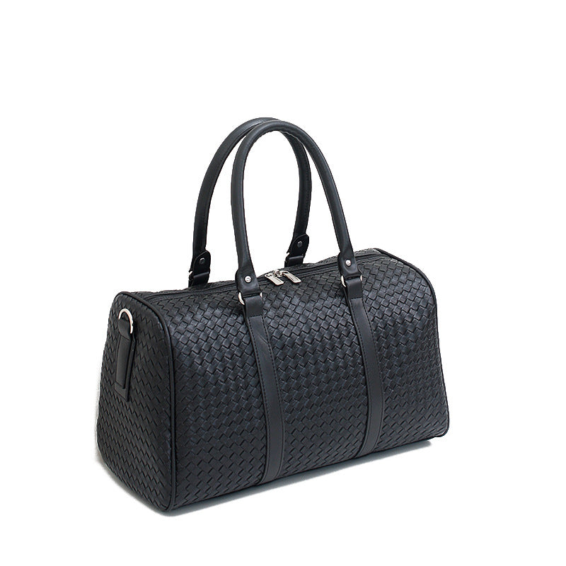 Women's & Men's & Woven Portable Large Capacity Black Travel Bags