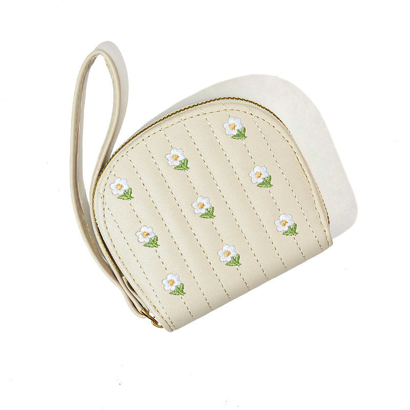 Autumn Female Fresh Floral Zipper Multifunctional Coin Purses