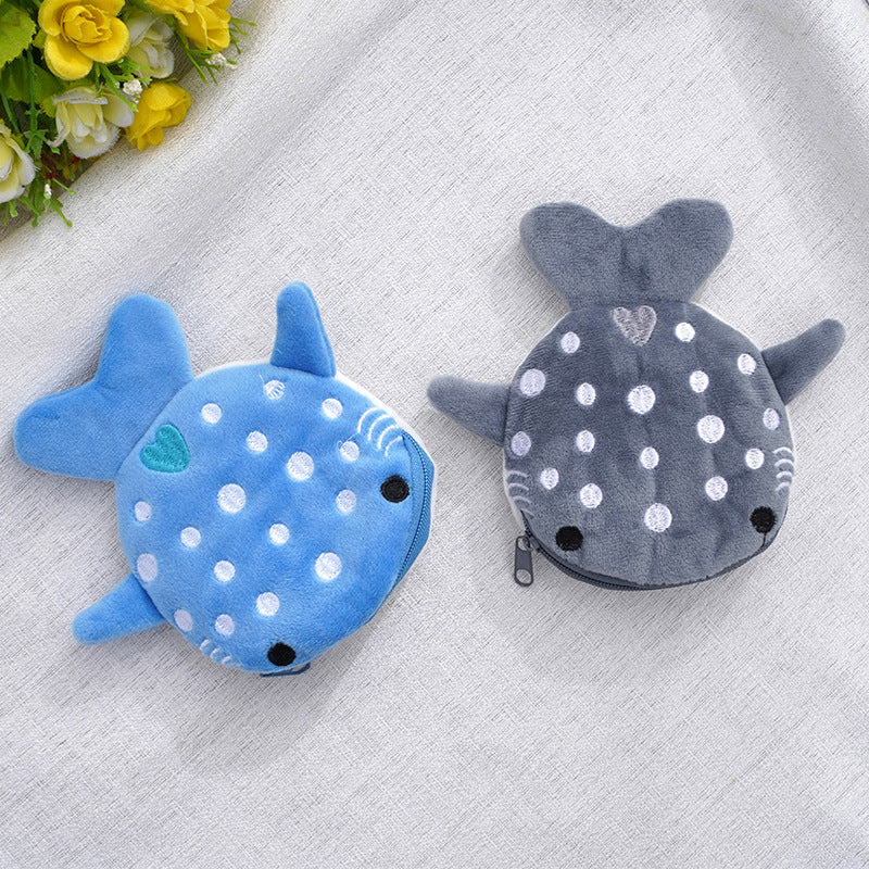 Requin en peluche mignon pendentif câble sacs à main à glissière