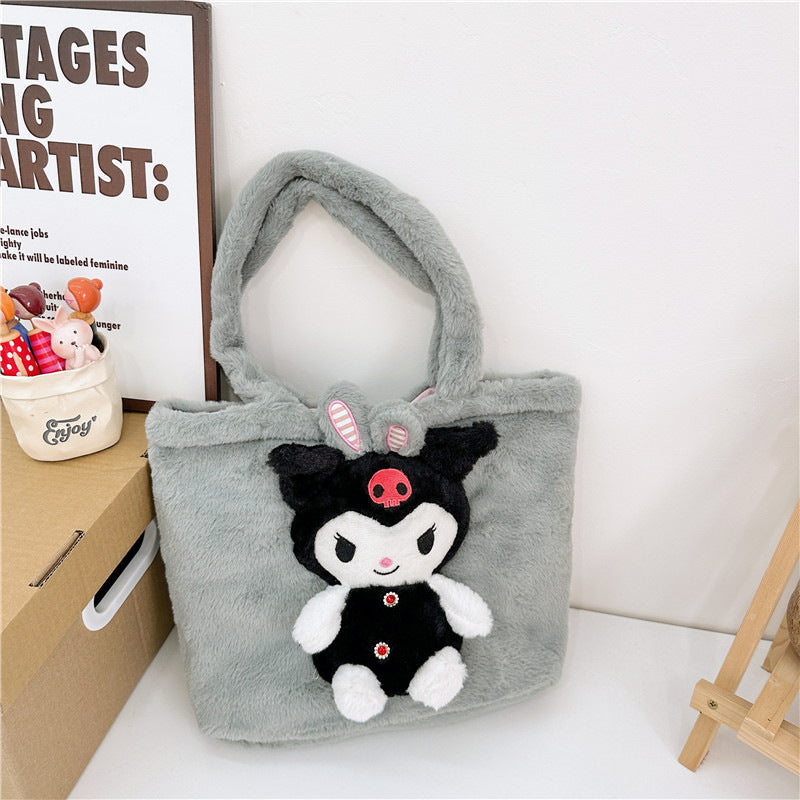 Winter Plush Cartoon Clow Hand Gift Handbags